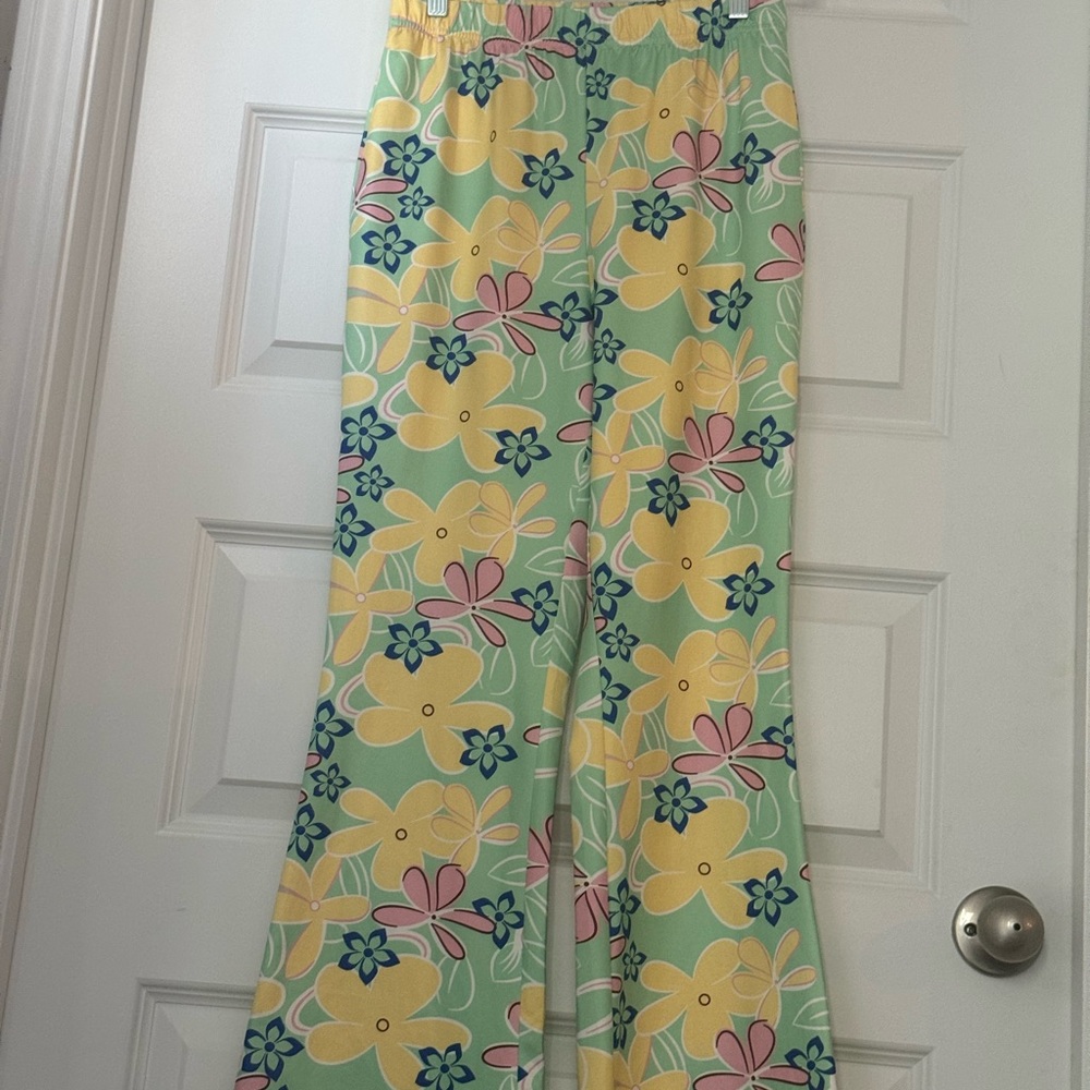 Floral Wide-Leg Pants set of 2